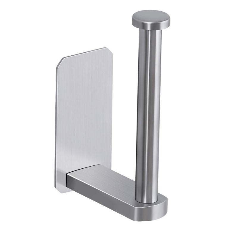 VAEHOLD Toilet Paper Holder Self Adhesive Kitchen Washroom Adhesive Toilet Roll Holder No Drilling for Bathroom Stick on Wall Stainless Steel Brushed - Image 1